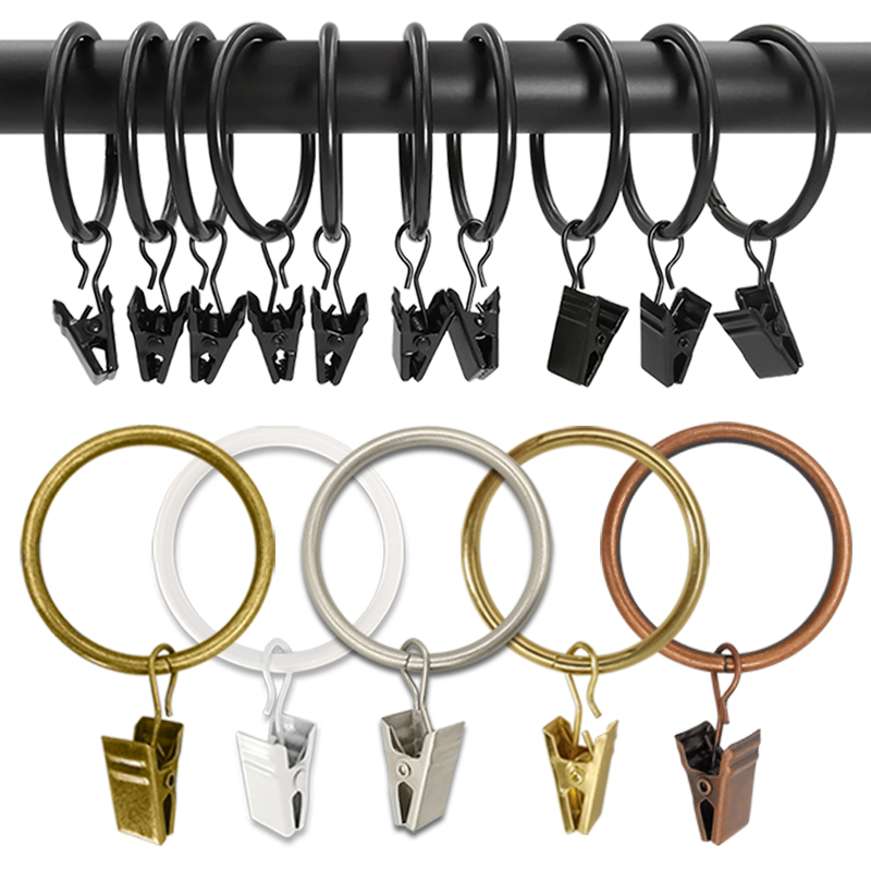 weekseight curtain rings with clips for windows living room bedroom