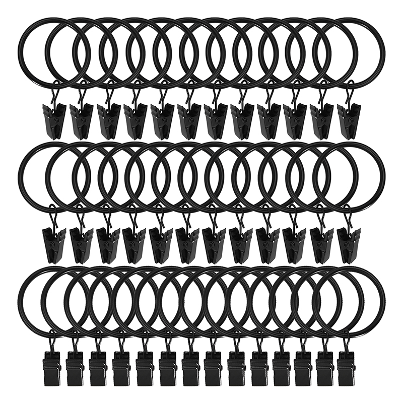 weekseight curtain rings with clips for windows living room bedroom